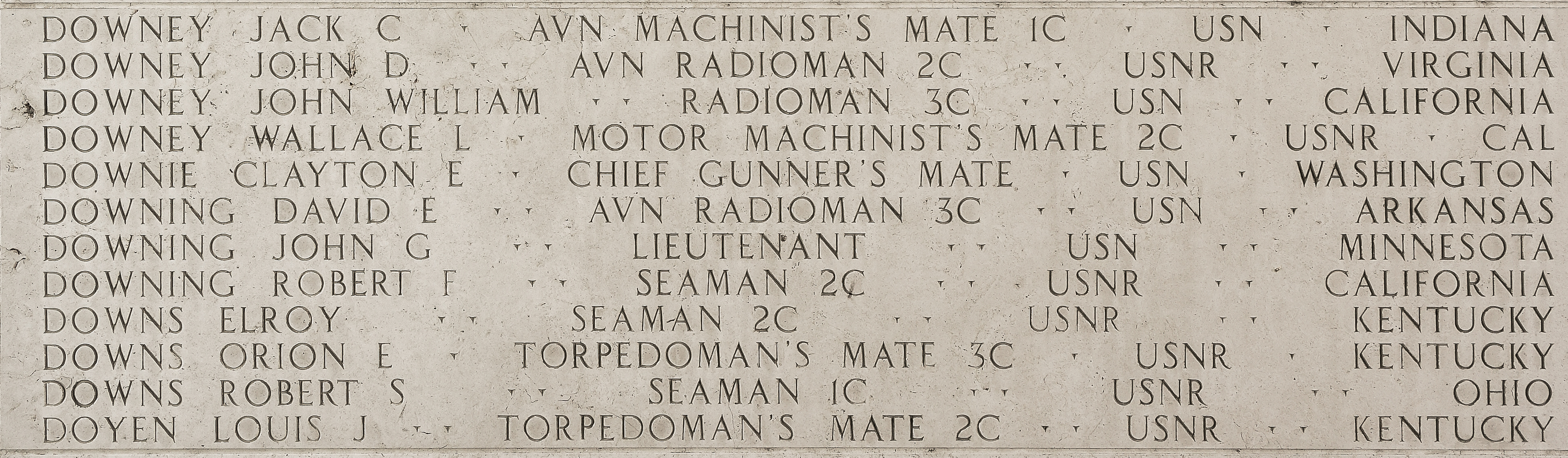 John William Downey, Radioman Third Class